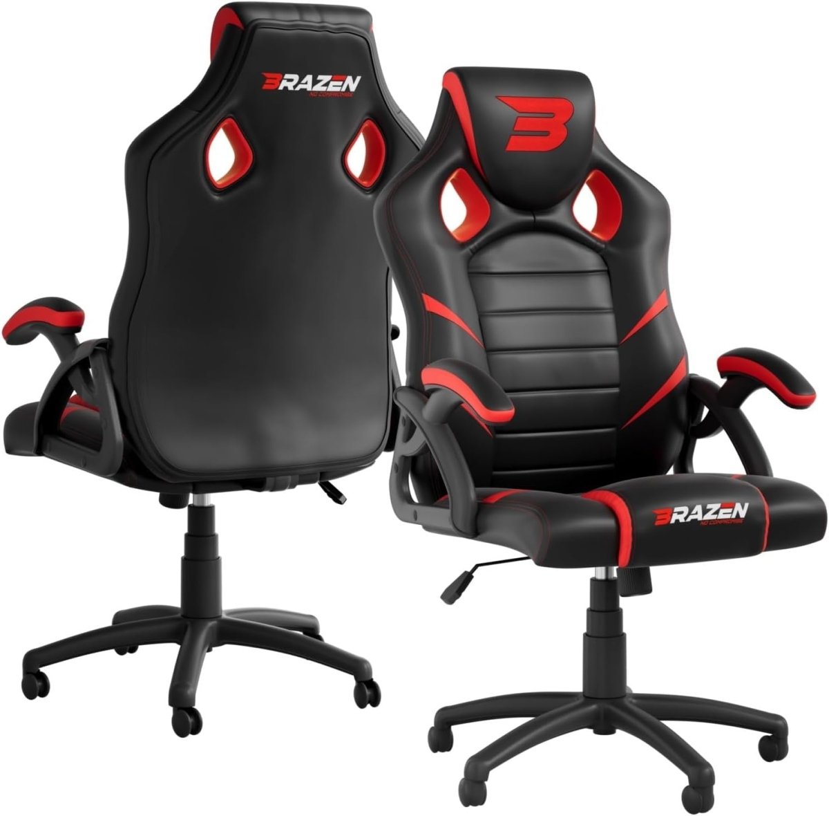 Ergonomic PC Gaming Chair Adult Office Computer Seat Black Red - Kwikley