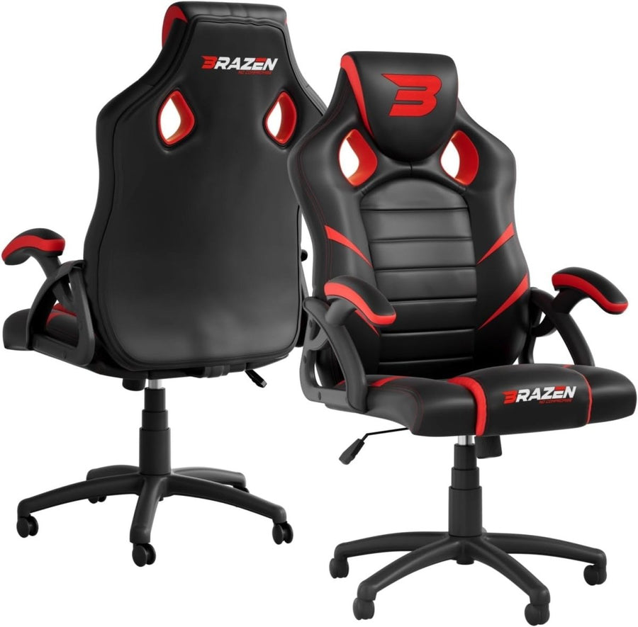 Ergonomic PC Gaming Chair Adult Office Computer Seat Black Red - Kwikley