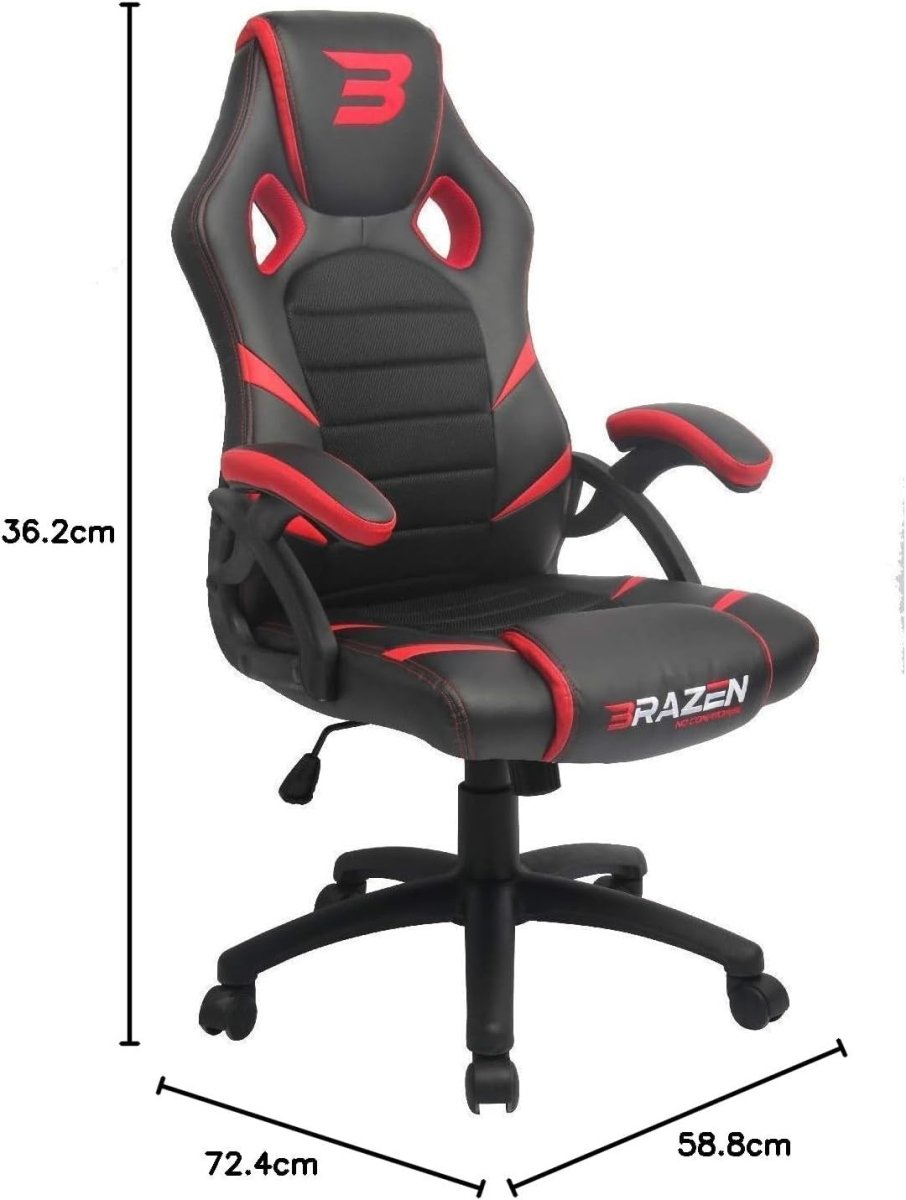 Ergonomic PC Gaming Chair Adult Office Computer Seat Black Red - Kwikley