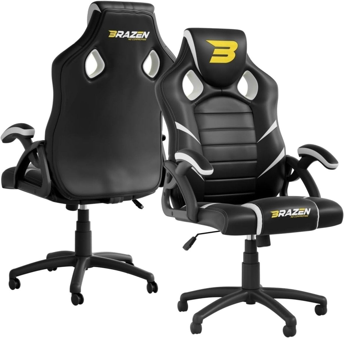 Ergonomic PC Gaming Chair Adult Office Computer Seat Black White - Kwikley