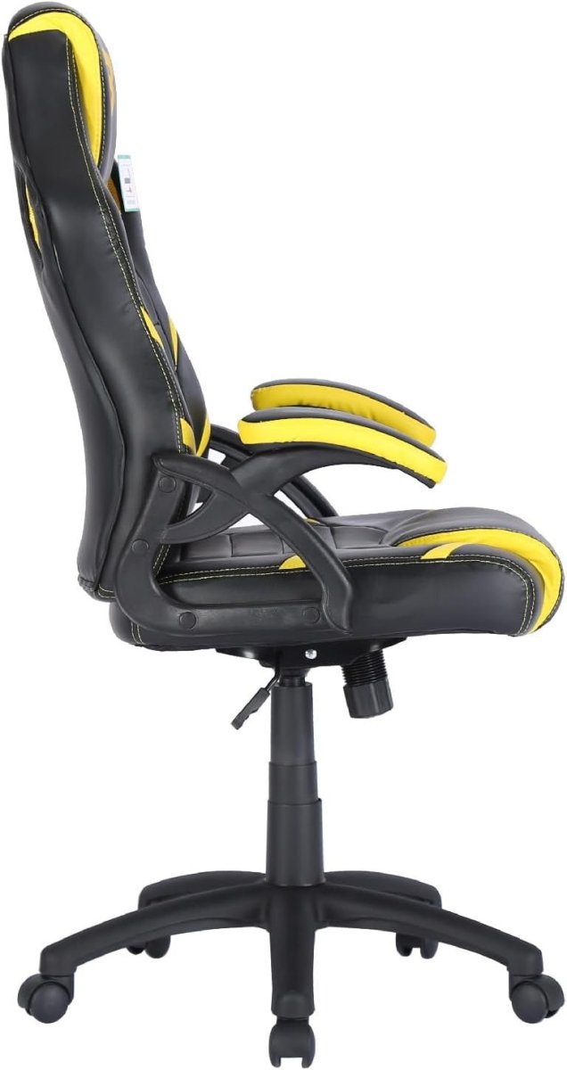Ergonomic PC Gaming Chair Adult Office Computer Seat Black Yellow - Kwikley