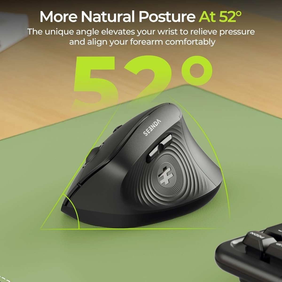 Ergonomic Vertical Mouse Bluetooth & 2.4G Wireless 2400 DPI - Kwikley