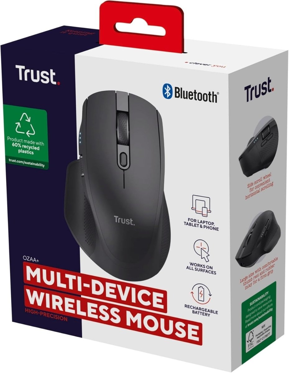 Ergonomic Wireless Bluetooth Mouse Silent Rechargeable 3 Device - Kwikley