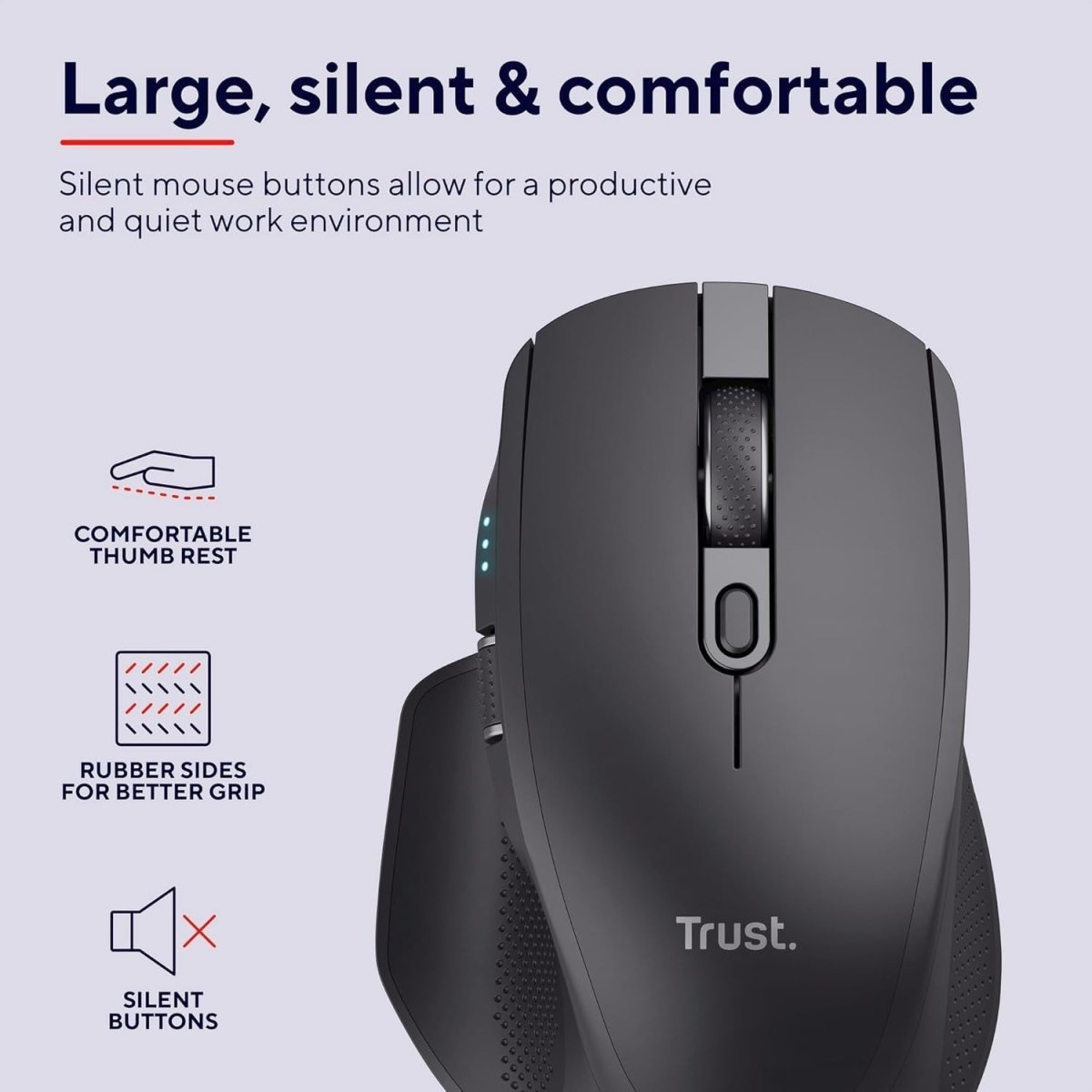 Ergonomic Wireless Bluetooth Mouse Silent Rechargeable 3 Device - Kwikley