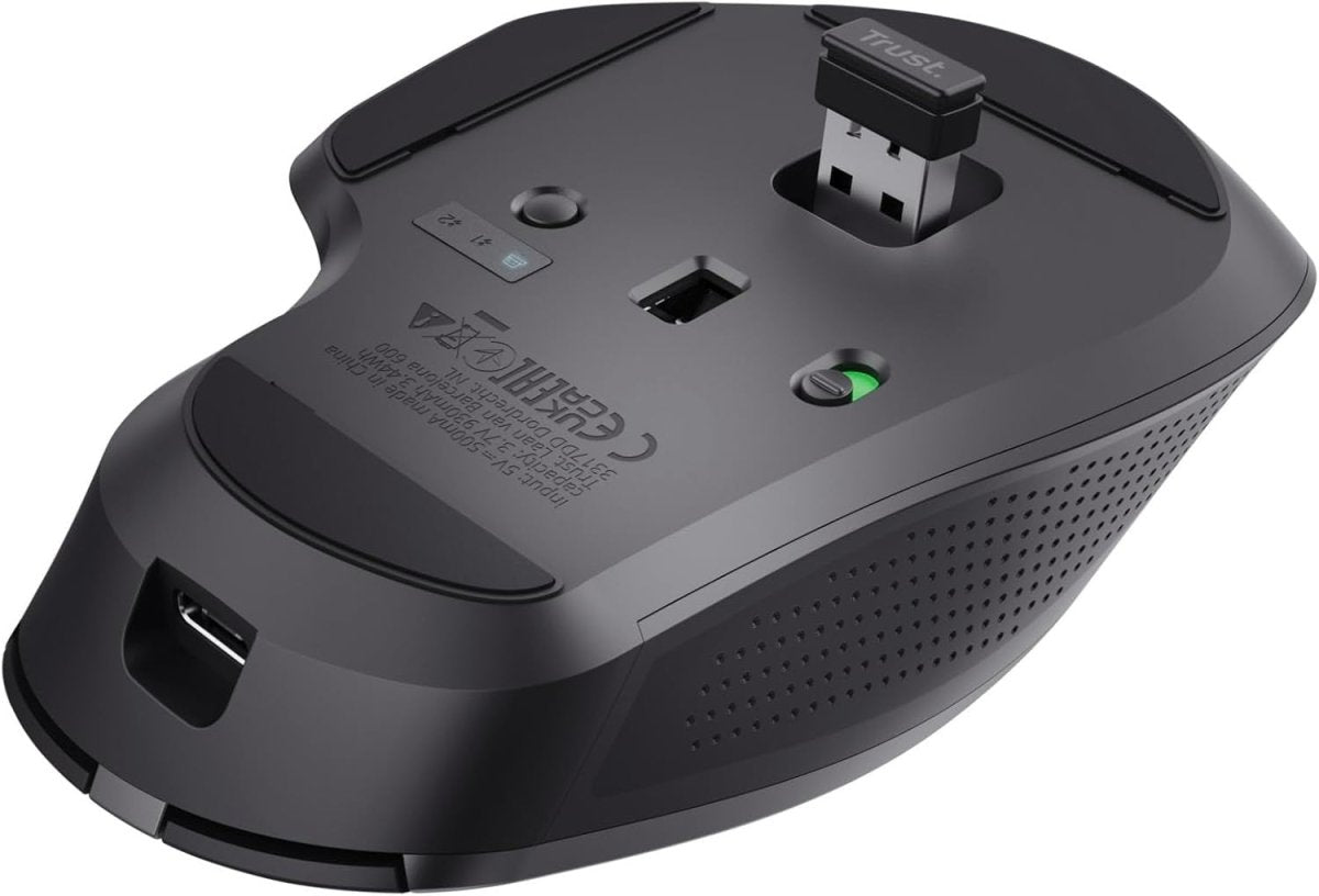 Ergonomic Wireless Bluetooth Mouse Silent Rechargeable 3 Device - Kwikley