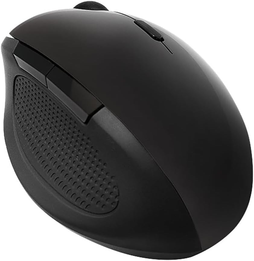 Ergonomic Wireless Mouse 2.4GHz 1600 DPI Optical Black - Kwikley