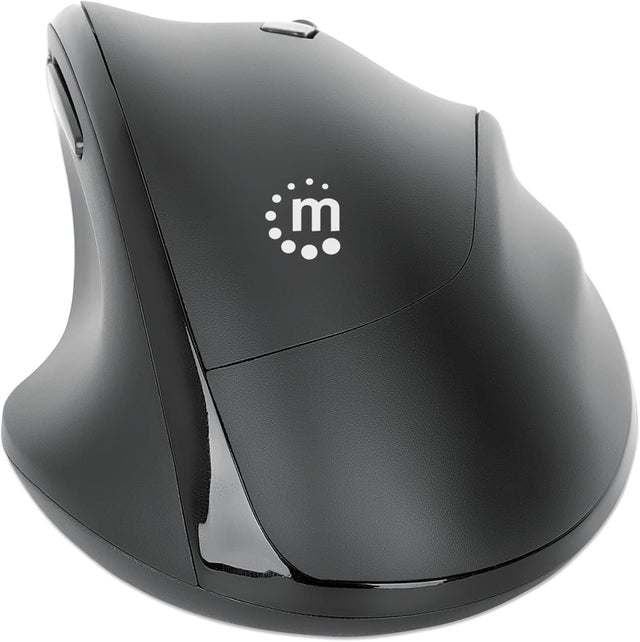 Ergonomic Wireless Mouse USB-C & USB-A Receiver 1600 DPI Black