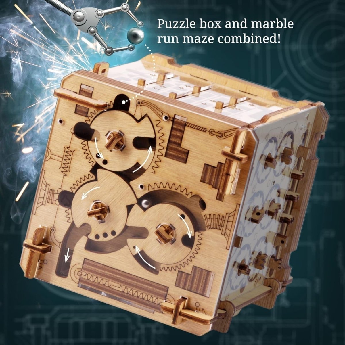 Escape Room Puzzle Box 3D Wooden Brain Teaser Maze Gift Money Box - Kwikley