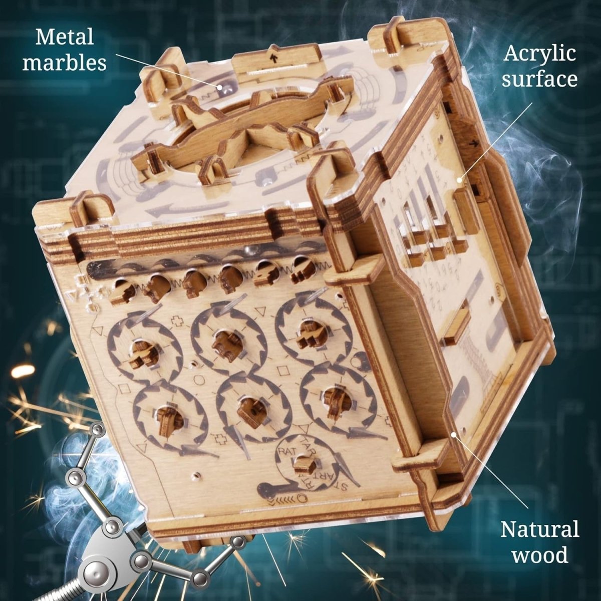 Escape Room Puzzle Box 3D Wooden Brain Teaser Maze Gift Money Box - Kwikley