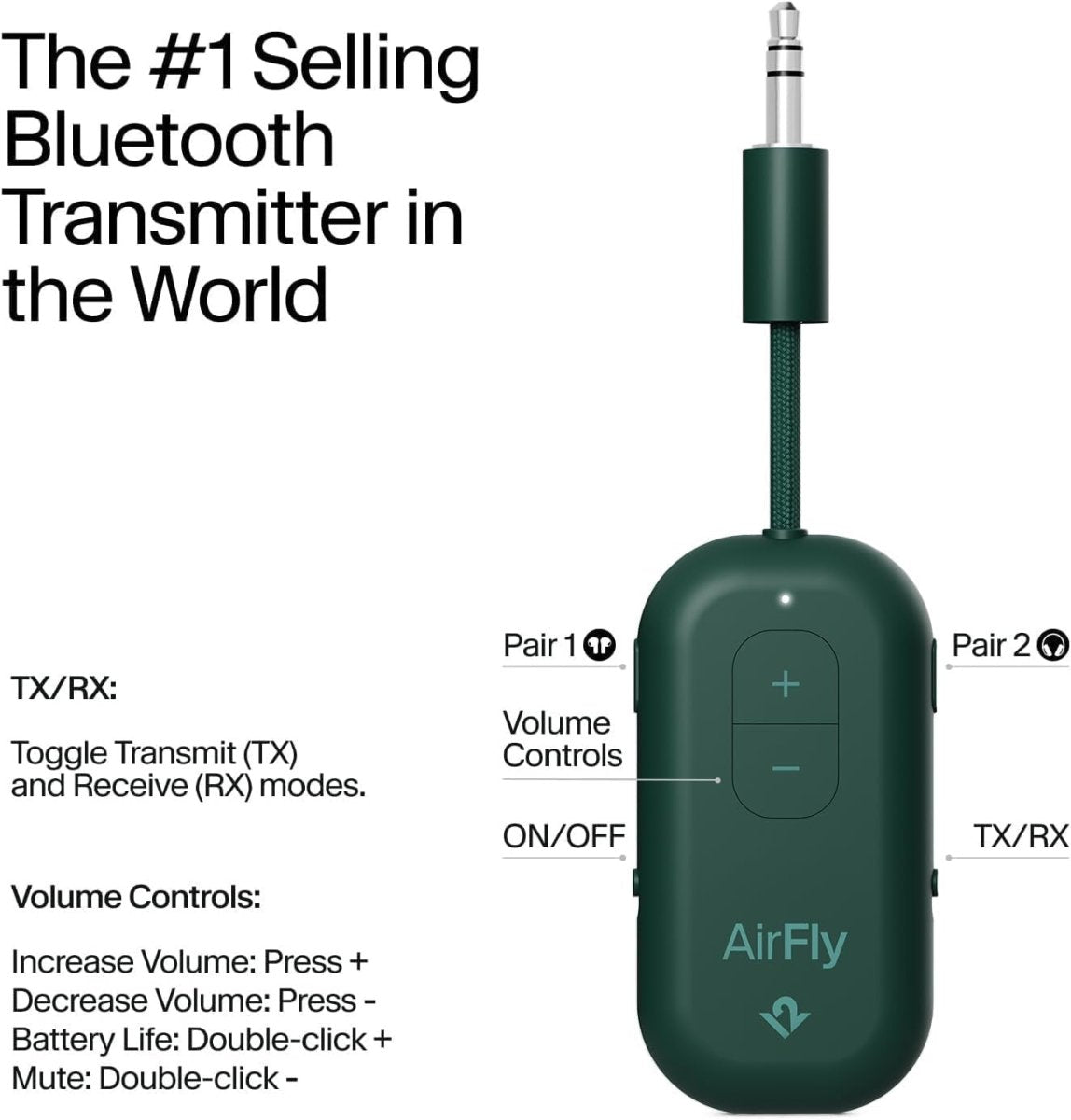 Evergreen Bluetooth 5.0 Audio Transmitter – Wireless Headphones Adapter - Kwikley