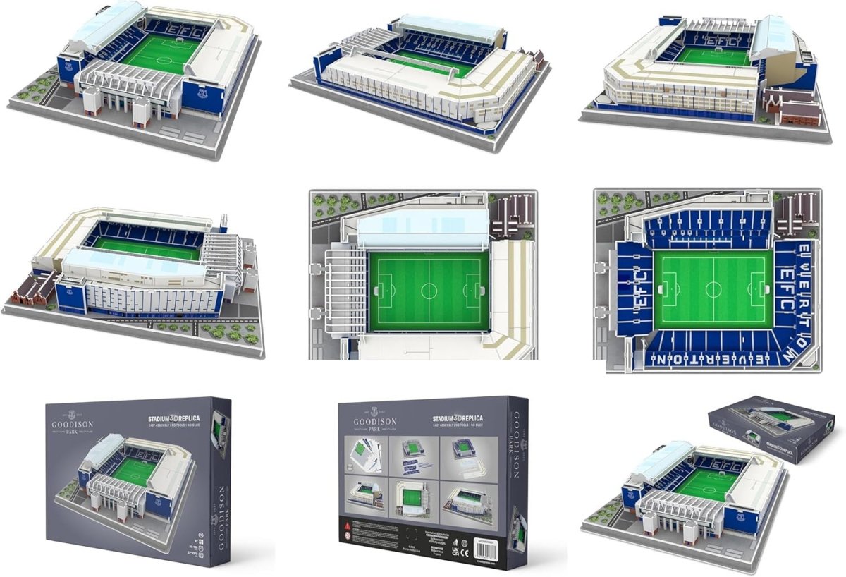 Everton Goodison Park 3D Puzzle Stadium Model Kit 112 Piece Football Gift - Kwikley