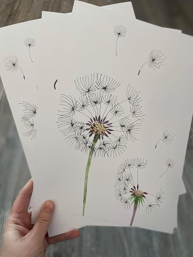 Eviepops Dandelion Quote Wall Art Set of 3 A4 Prints Home Decor - Kwikley