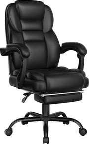 Executive Office Chair Recliner w/ Footrest Lumbar Support - Kwikley