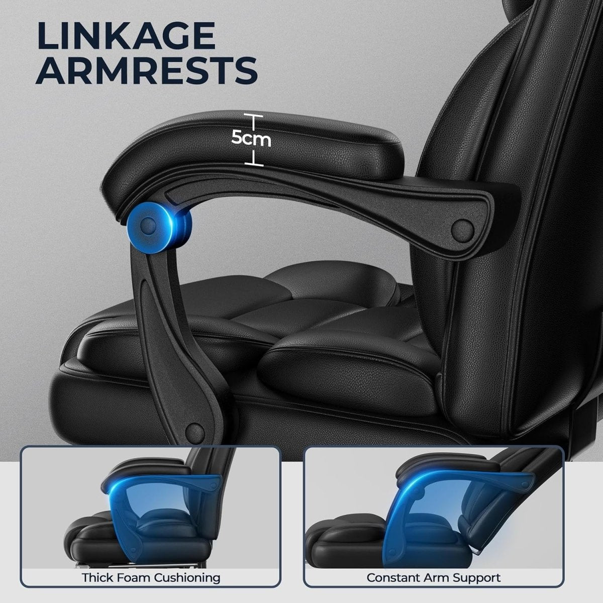 Executive Office Chair Recliner w/ Footrest Lumbar Support - Kwikley