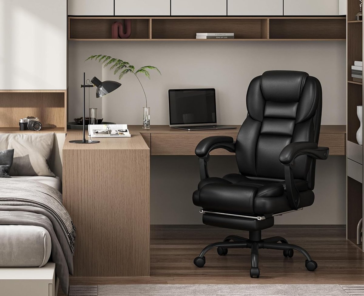 Executive Office Chair Recliner w/ Footrest Lumbar Support - Kwikley