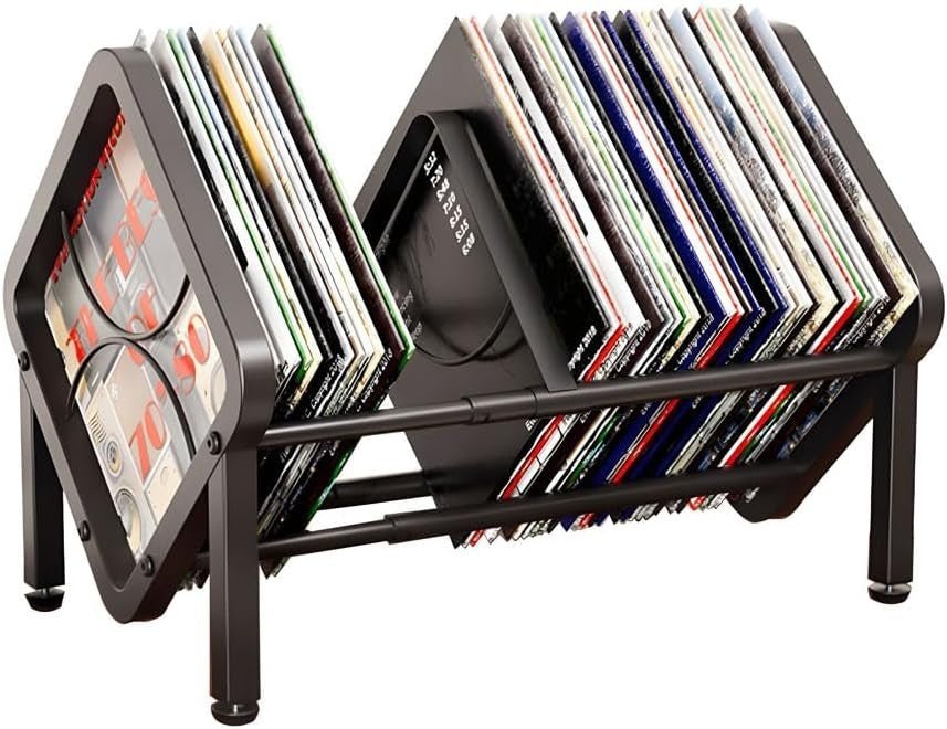 Expandable Vinyl Record Holder LP Storage Rack Metal Album Stand 40-80 - Kwikley