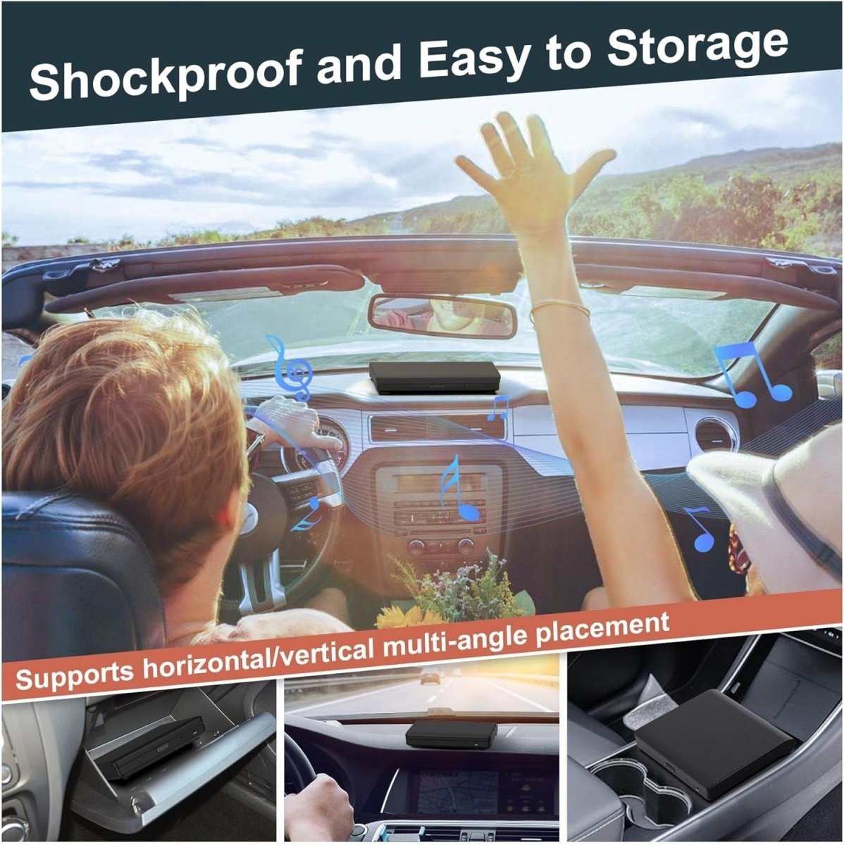 External Car CD Player USB AUX Plug & Play Anti - Shock Remote Control - Kwikley