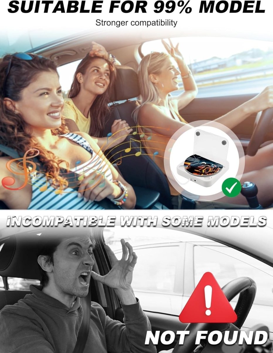External Car CD Player USB Plug Play AUX Portable Anti Skip - Kwikley