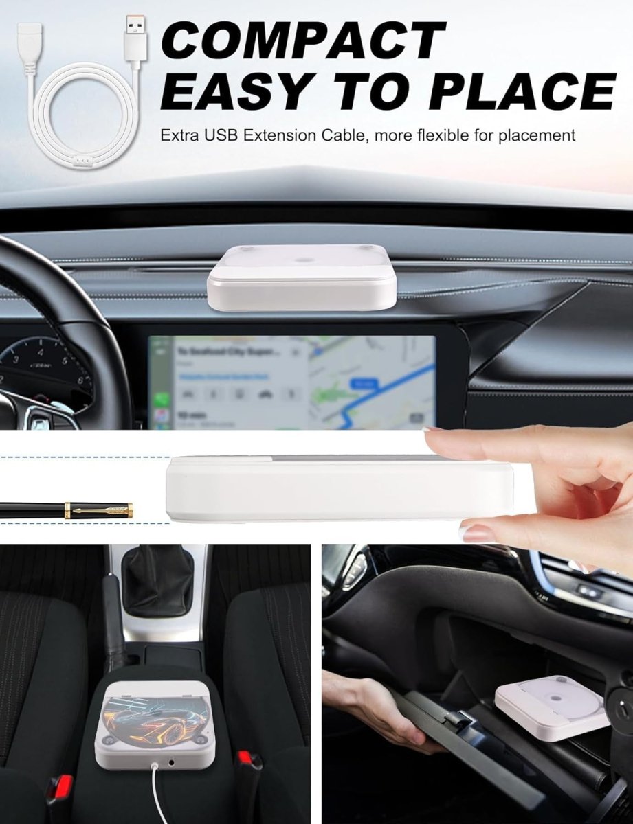 External Car CD Player USB Plug Play AUX Portable Anti Skip - Kwikley
