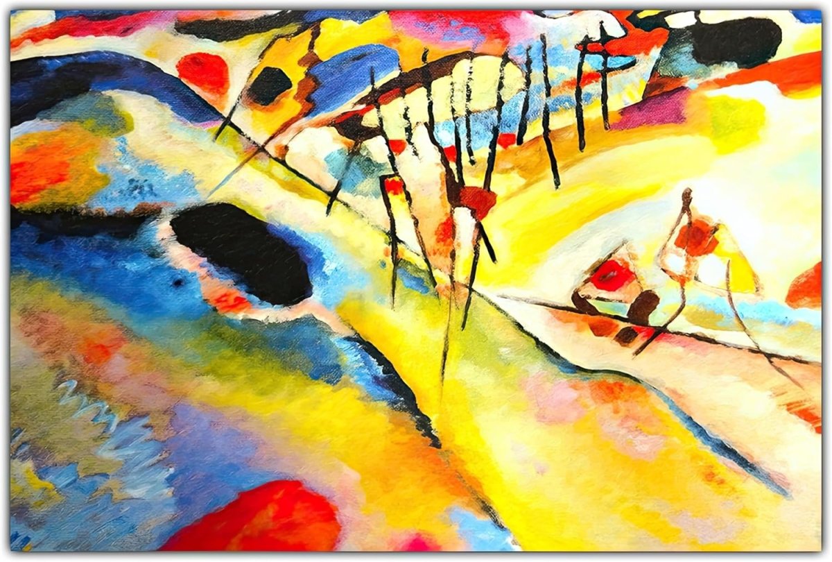 Extra Large Abstract Canvas Wall Art Framed Print 102x77cm - Kwikley