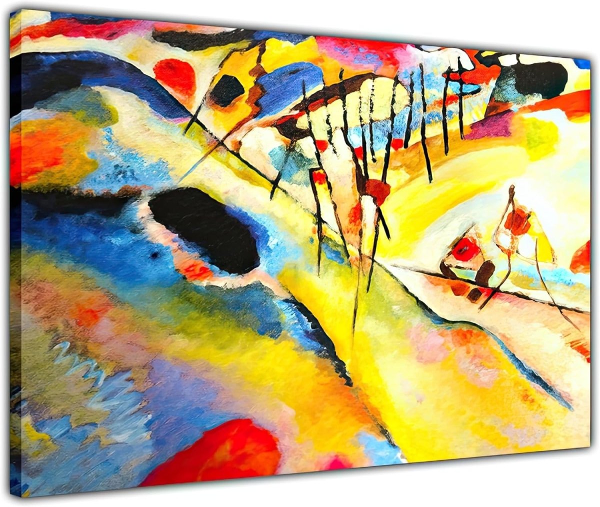 Extra Large Abstract Canvas Wall Art Framed Print 102x77cm - Kwikley