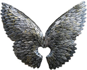 Extra Large Angel Wings Wall Art Silver Metal 90x75cm Decor - Kwikley
