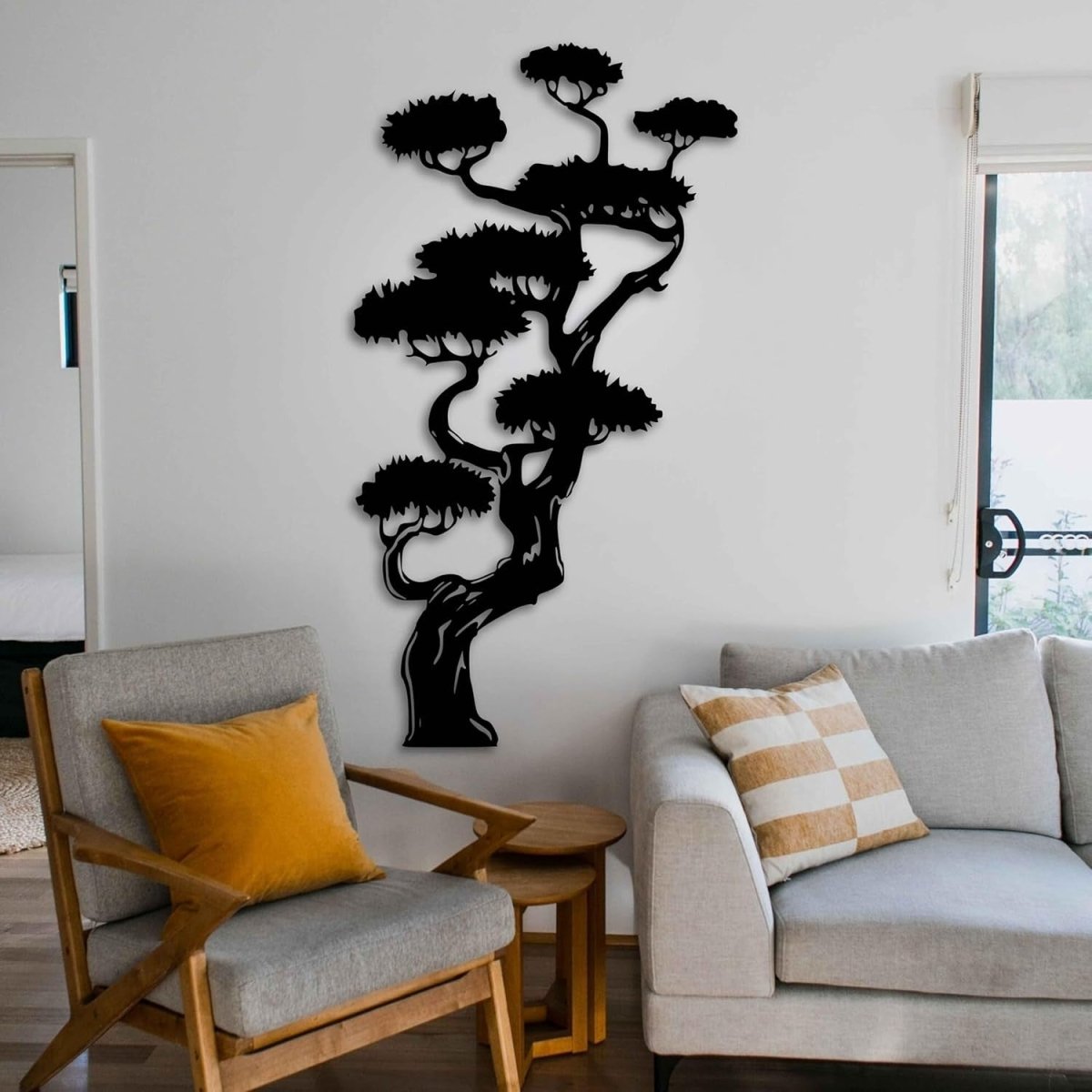 Extra Large Black Bonsai Tree Metal Wall Art Sculpture 150cm - Kwikley