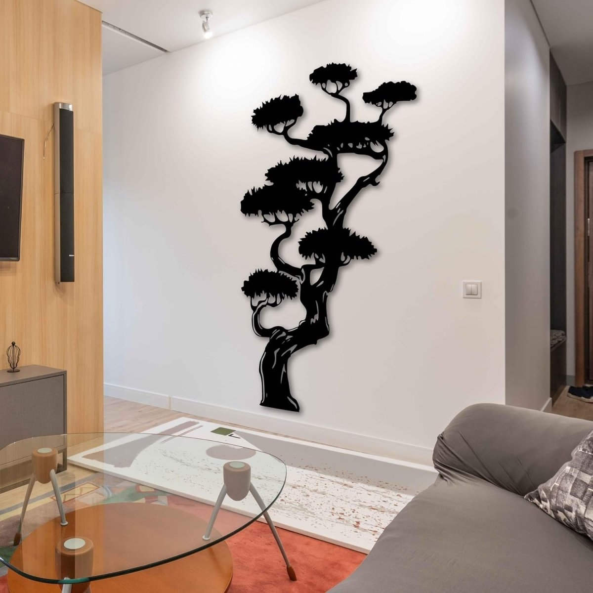 Extra Large Black Bonsai Tree Metal Wall Art Sculpture 150cm - Kwikley