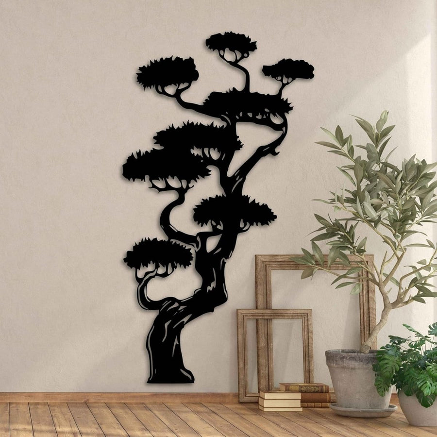 Extra Large Black Bonsai Tree Metal Wall Art Sculpture 150cm - Kwikley