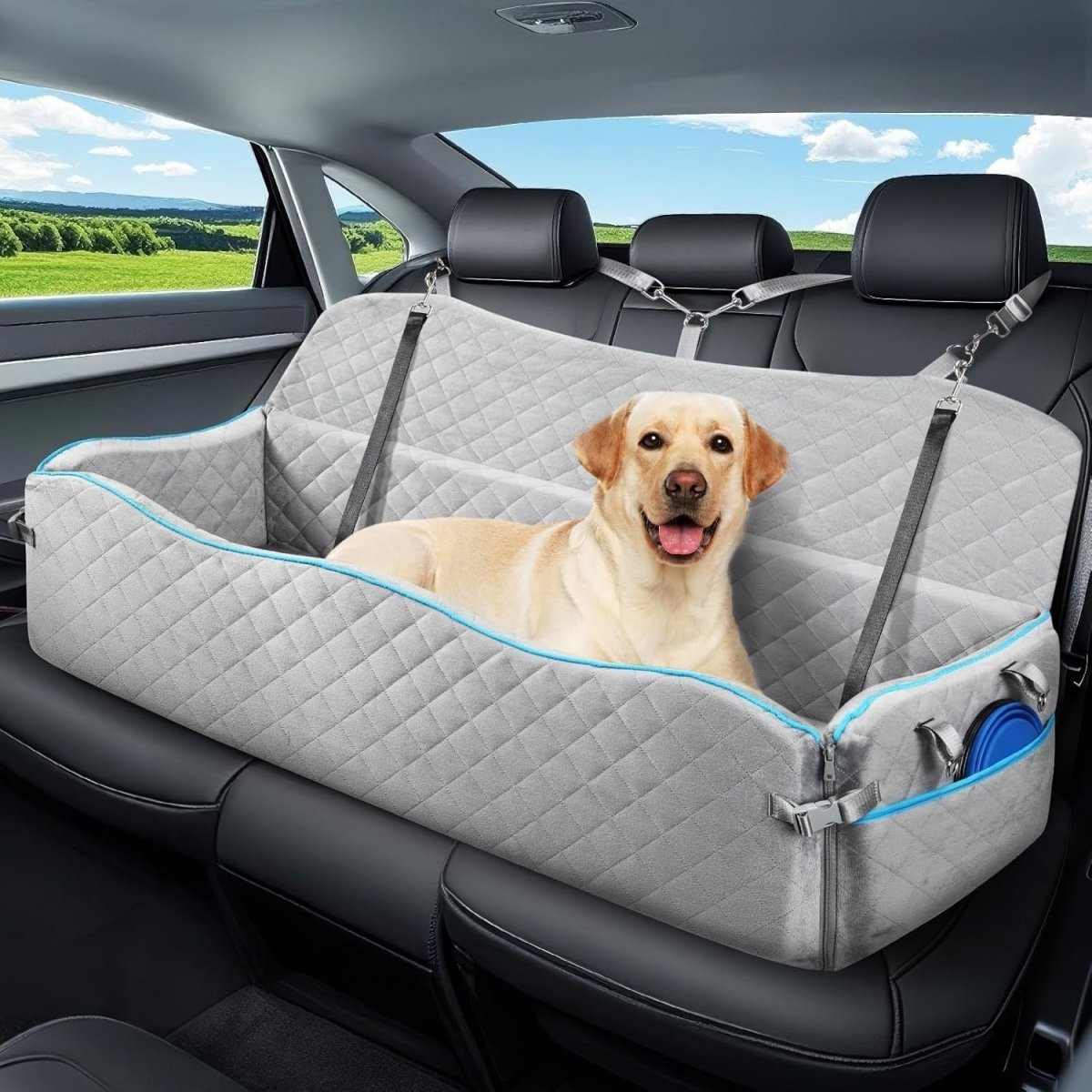 Extra Large Dog Car Bed 120lb Booster Seat Washable Travel Cushion - Kwikley