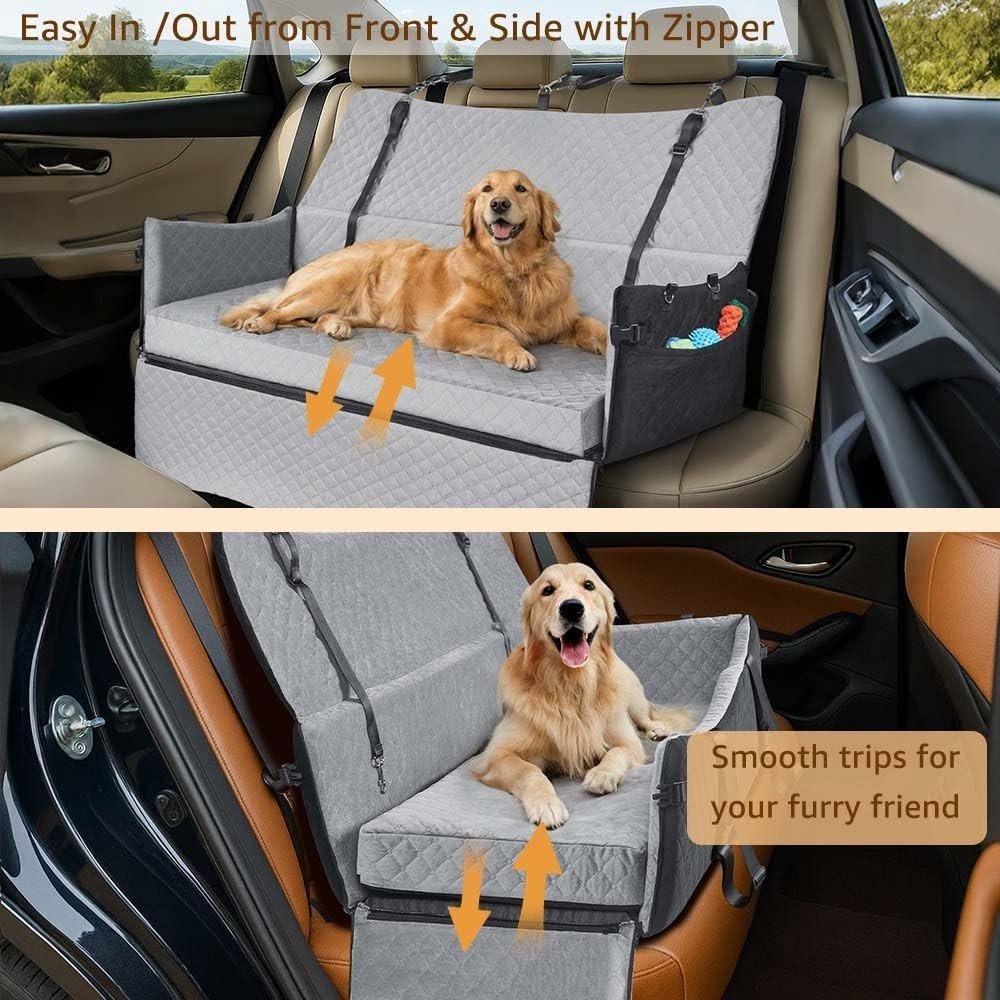 Extra Large Dog Car Seat Memory Foam Travel Bed 55kg Pet Booster Seat - Kwikley