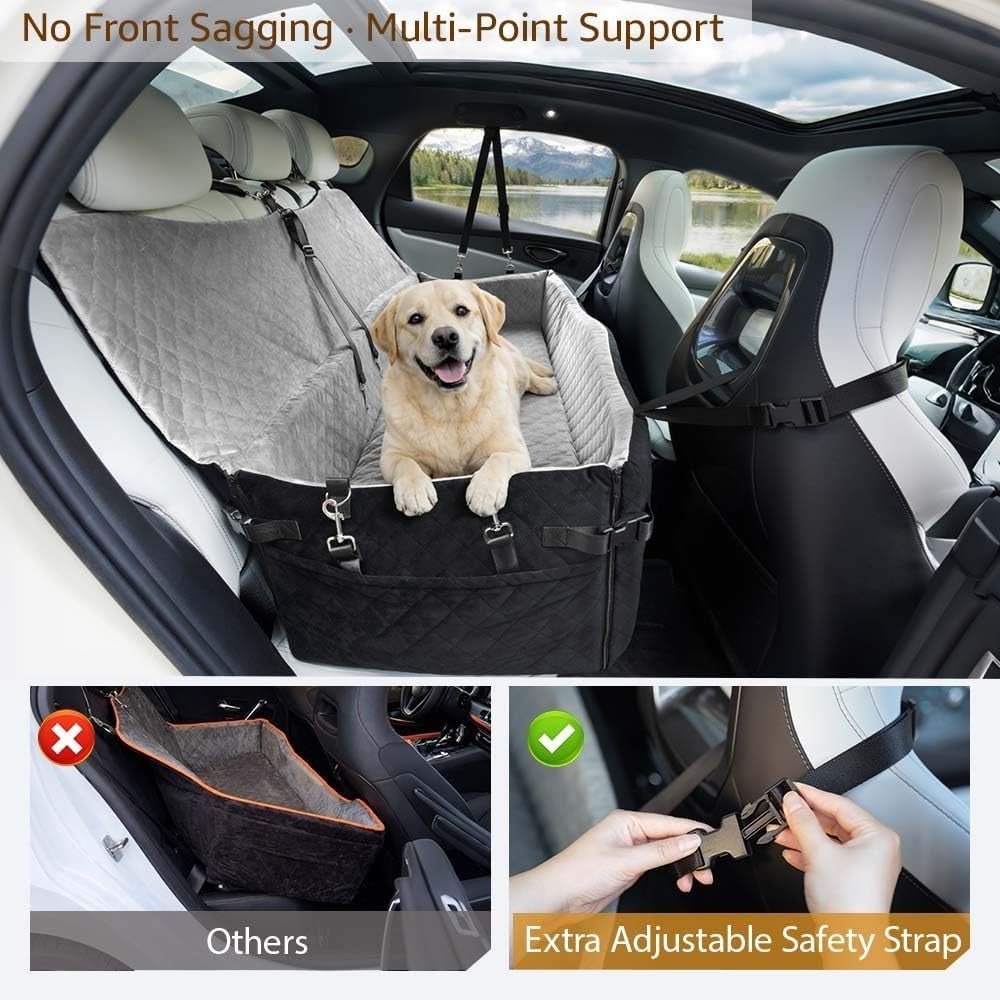 Extra Large Dog Car Seat Memory Foam Travel Bed 55kg Pet Booster Seat - Kwikley