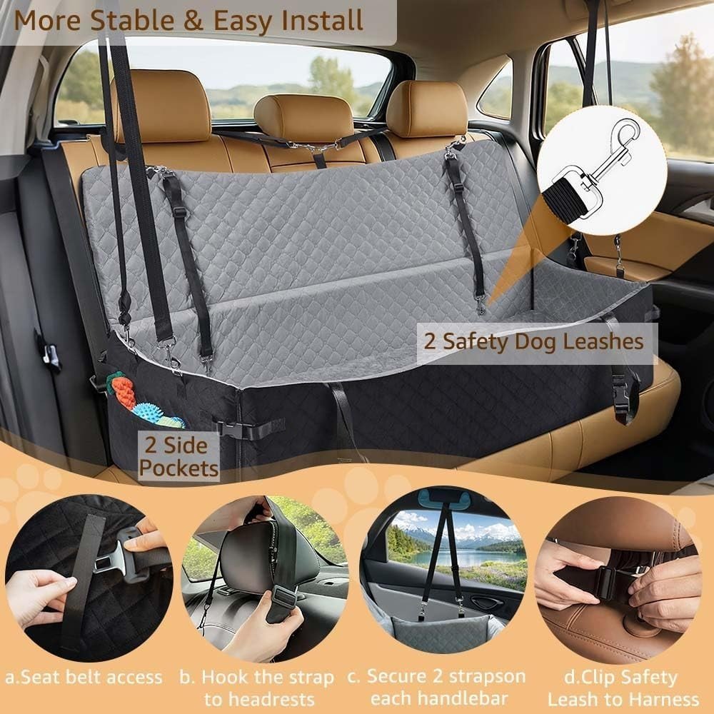 Extra Large Dog Car Seat Memory Foam Travel Bed 55kg Pet Booster Seat - Kwikley