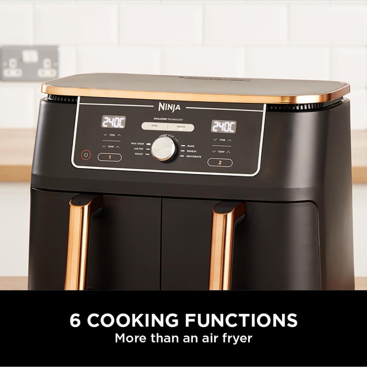 Extra Large Dual Zone Air Fryer 9.5L No Oil 6 - in - 1 Family Size - Kwikley