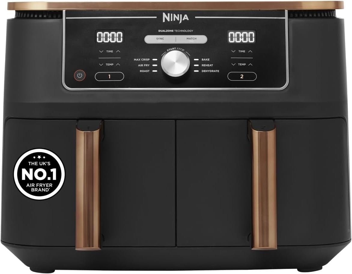 Extra Large Dual Zone Air Fryer 9.5L No Oil 6 - in - 1 Family Size - Kwikley