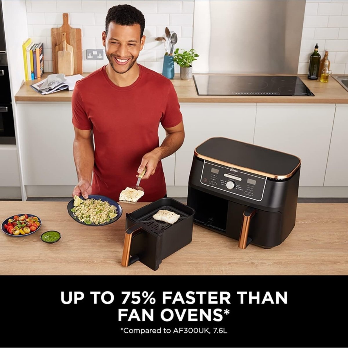 Extra Large Dual Zone Air Fryer 9.5L No Oil 6 - in - 1 Family Size - Kwikley