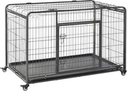 Extra Large Metal Dog Crate with Locking Door, Wheels & Removable Tray 125x76x81 - Kwikley