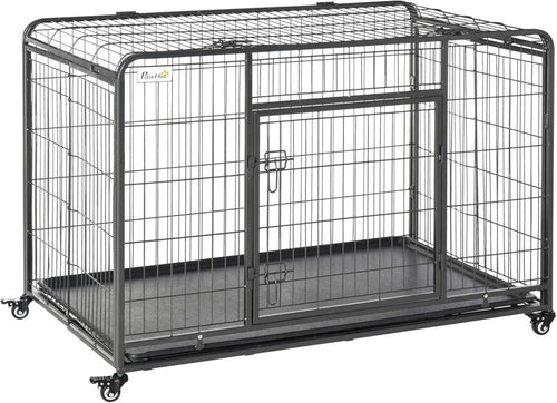Extra Large Metal Dog Crate with Locking Door, Wheels & Removable Tray 125x76x81 - Kwikley