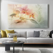 Extra Large Orchid Canvas Wall Art 120x50cm Pink Watercolour - Kwikley