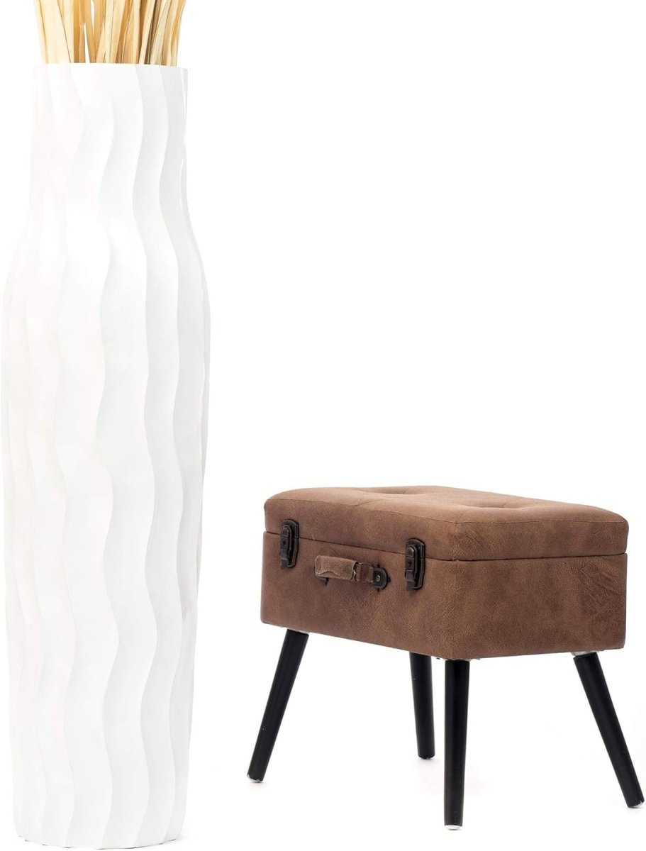 Extra Large White Floor Vase 105cm Tall Farmhouse Decorative Vase - Kwikley