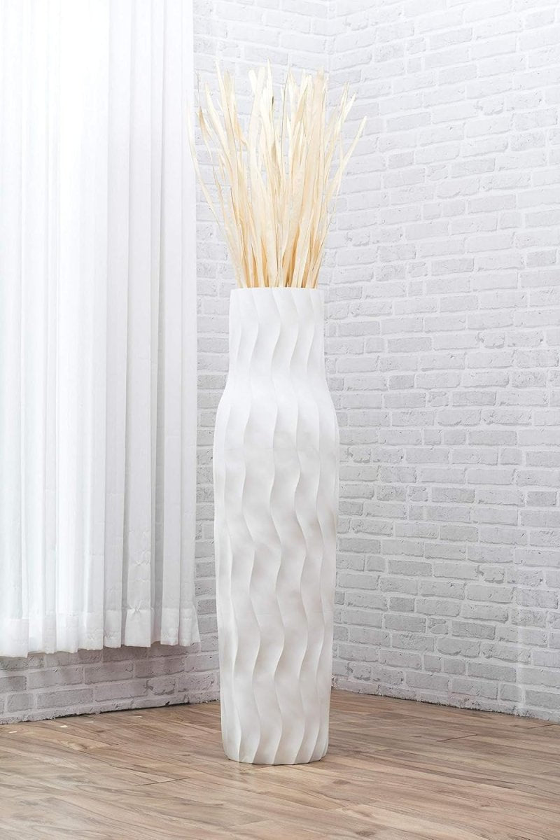 Extra Large White Floor Vase 105cm Tall Farmhouse Decorative Vase - Kwikley