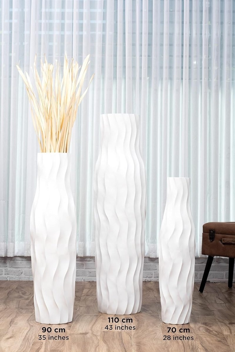 Extra Large White Floor Vase 105cm Tall Farmhouse Decorative Vase - Kwikley