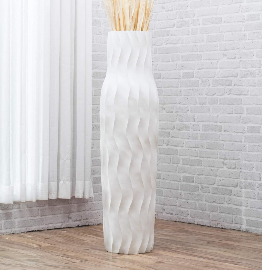 Extra Large White Floor Vase 105cm Tall Farmhouse Decorative Vase - Kwikley