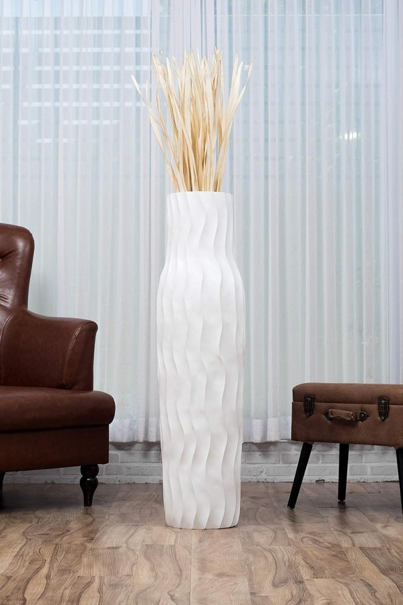 Extra Large White Floor Vase 105cm Tall Farmhouse Decorative Vase - Kwikley