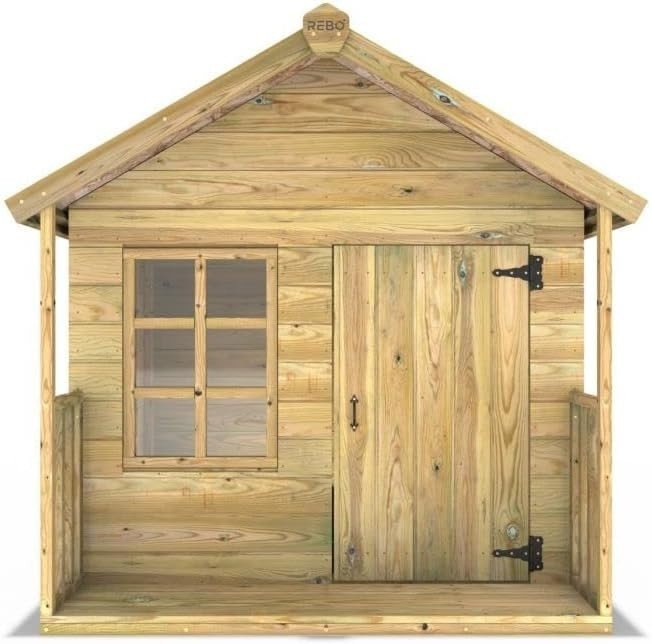 Extra Large Wooden Wendy House Kids Garden Play Shed 5ft x 5ft - Kwikley