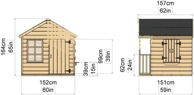 Extra Large Wooden Wendy House Kids Garden Play Shed 5ft x 5ft - Kwikley