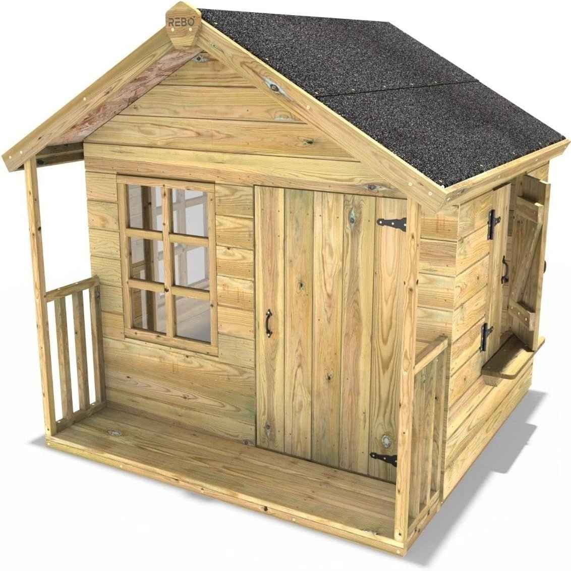 Extra Large Wooden Wendy House Kids Garden Play Shed 5ft x 5ft - Kwikley