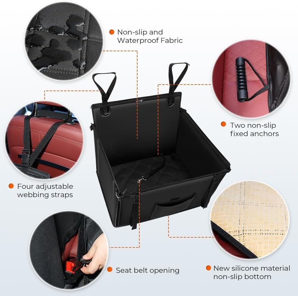 Extra Stable Dog Car Seat Waterproof Booster Bed Large Dogs 26kg - Kwikley