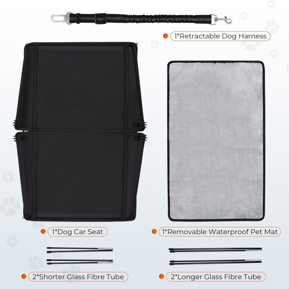 Extra Stable Dog Car Seat Waterproof Booster Bed Large Dogs 26kg - Kwikley