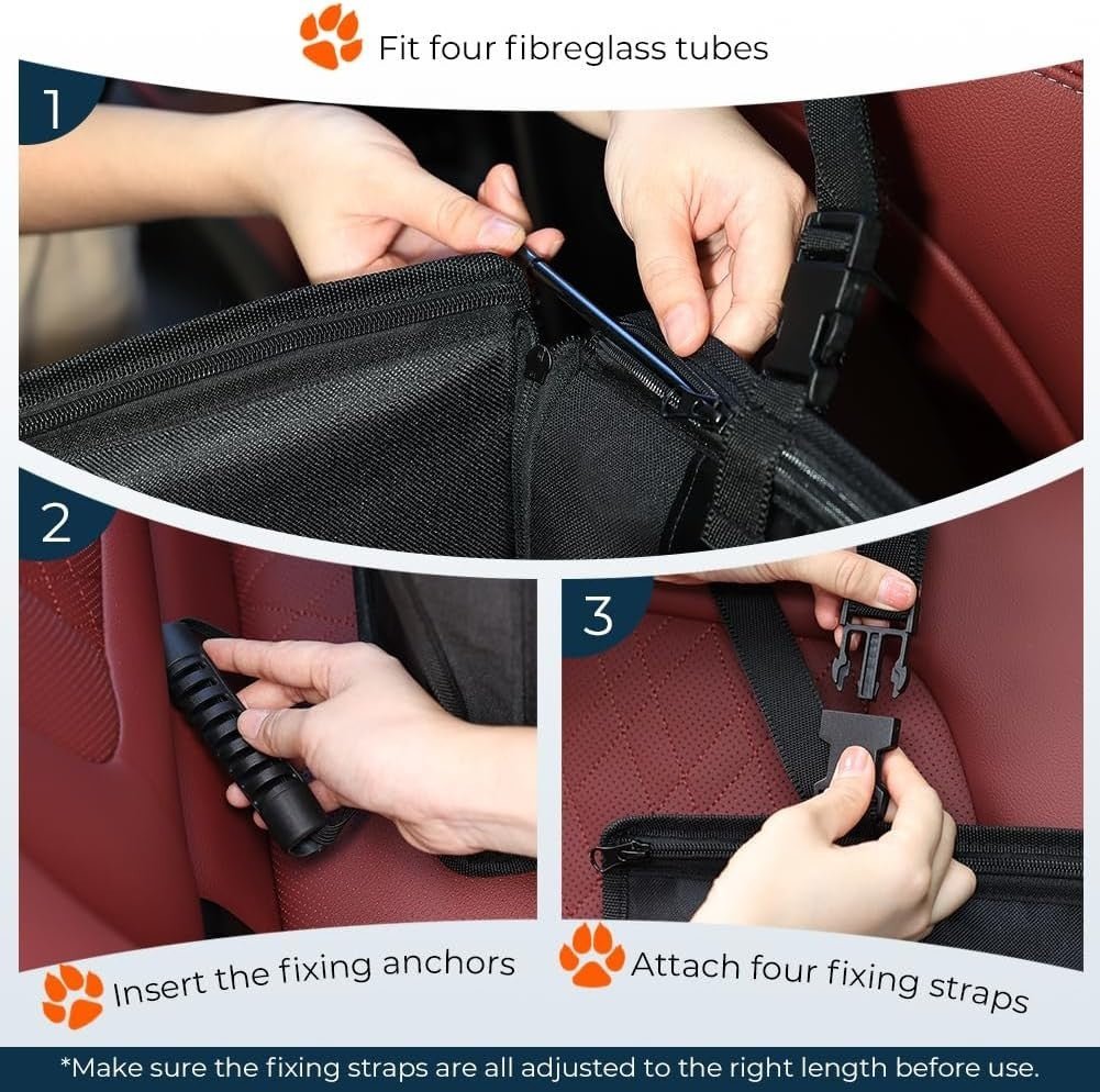 Extra Stable Dog Car Seat Waterproof Booster Bed Large Dogs 26kg - Kwikley